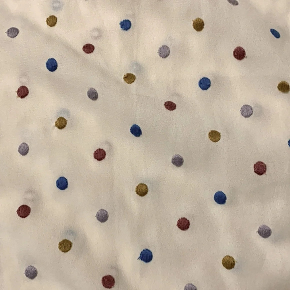 MODCLOTH Semi Sheer with Embroidered Multi Color‎ Polka Dots Long Sleeve Blouse - Picture 6 of 10